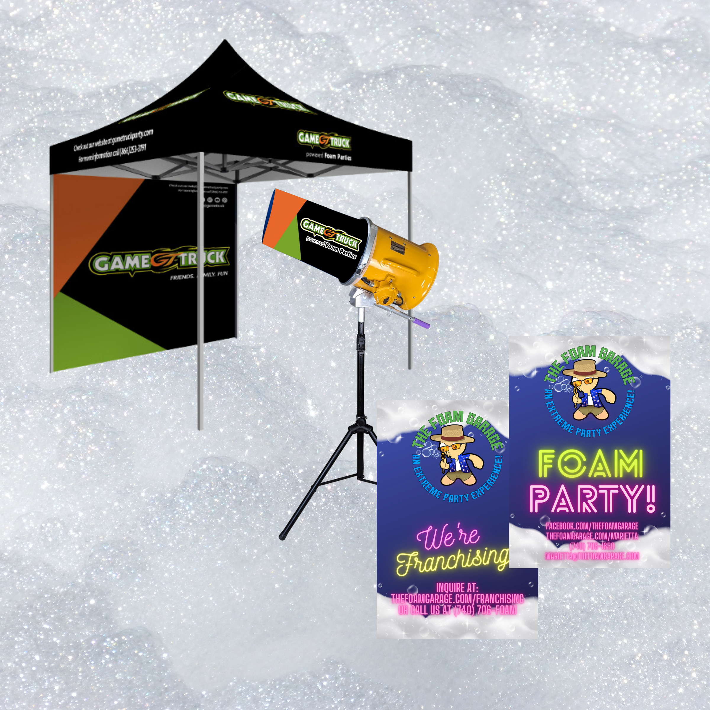 Custom Foam Party Branding