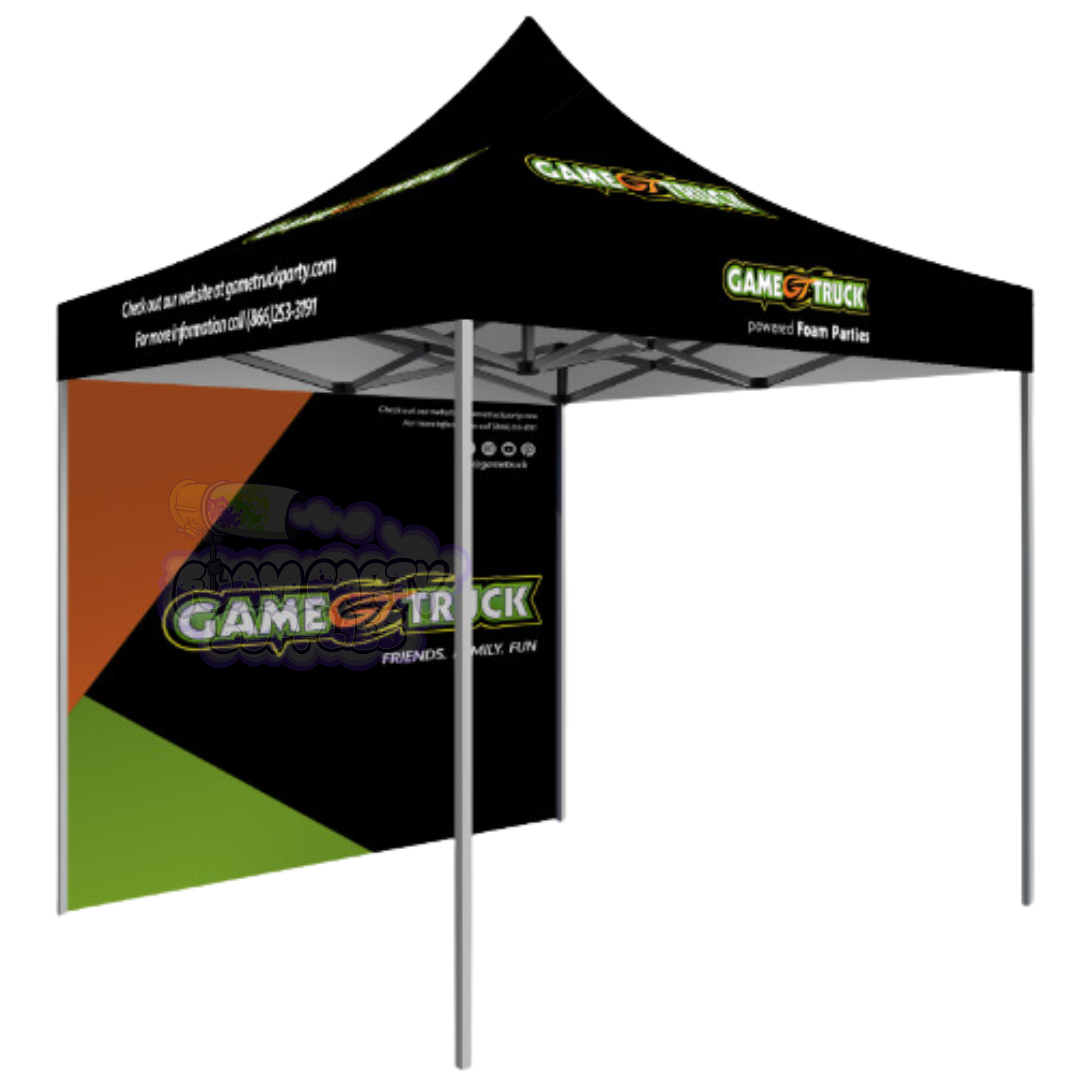 5x5 Custom Classic Foam Party Tent with Backdrop – Foam Party Supplies